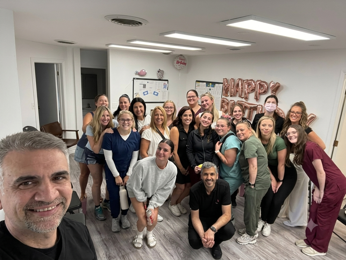 The Welland Dental Centre team celebrating together