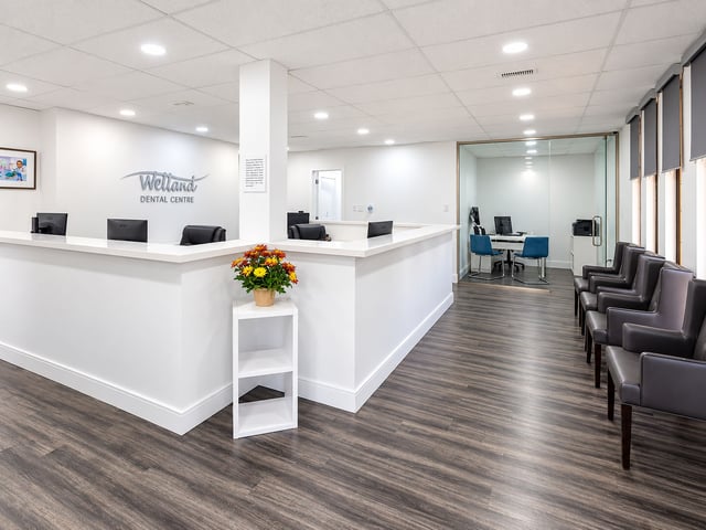 Reception and waiting area at Welland Dental Centre